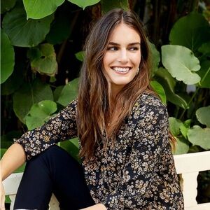 Maurices Black and Brown Floral Blouse